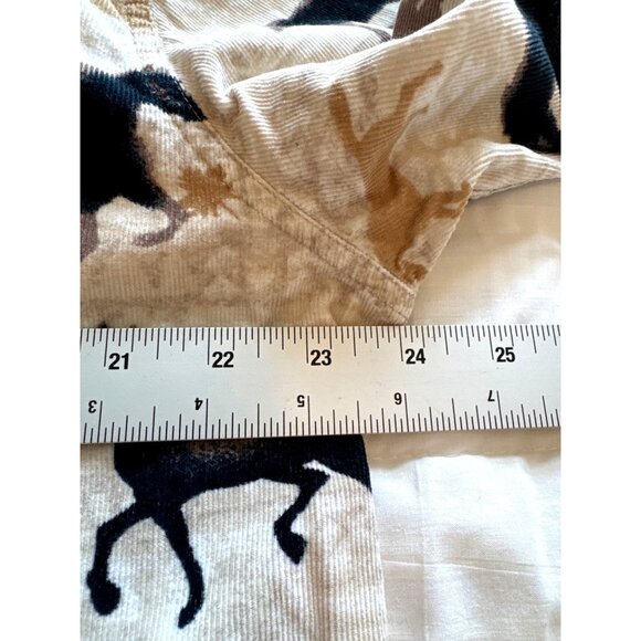 Vtg Bit & Bridle Ladies L Corduroy Shirt Horse Print Button-Up Western Ranch - Picture 8 of 9